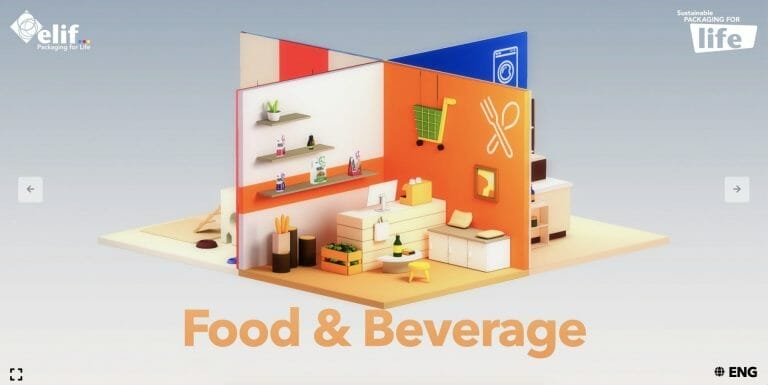 Screenshot of Elif packaging application with writing that says Food & Beverage