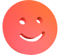 3D smiley face icon in orange