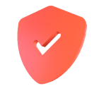 shield with check mark in orange