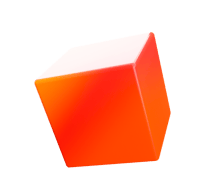 Orange gradient 3D cube 1