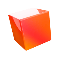 Orange gradient 3D cube 2