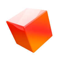 Orange gradient 3D cube 3