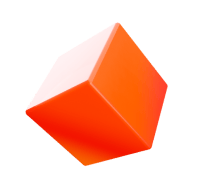 Orange gradient 3D cube 4