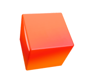 Orange gradient 3D cube 6