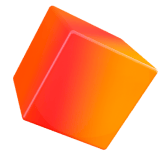 Orange gradient 3D cube 7