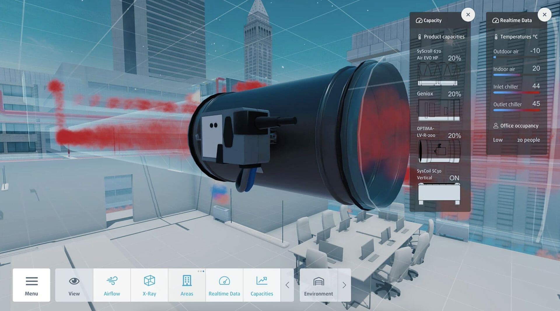 HVAC SOLUTIONS PRO Systemair 3D office HVAC cross-section