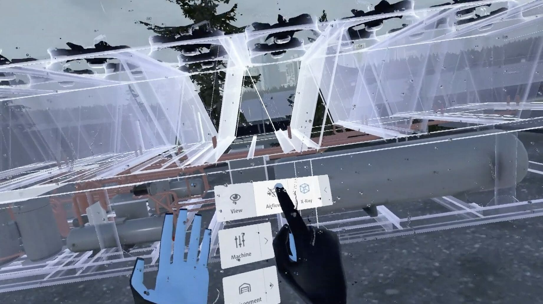 Systemair VR gesture controlled application with VR goggles