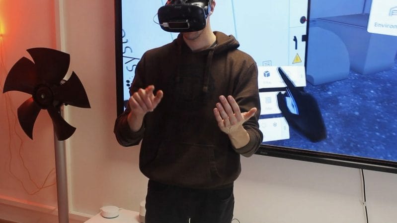 Systemair VR gesture controlled application with VR goggles