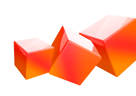 trio of orange cubes