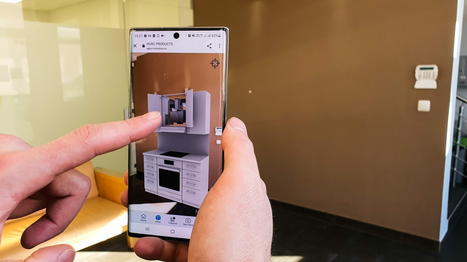WebAR application being used on smartphone