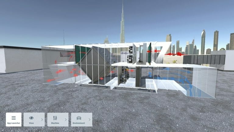 Screenshot of VR HVAC application