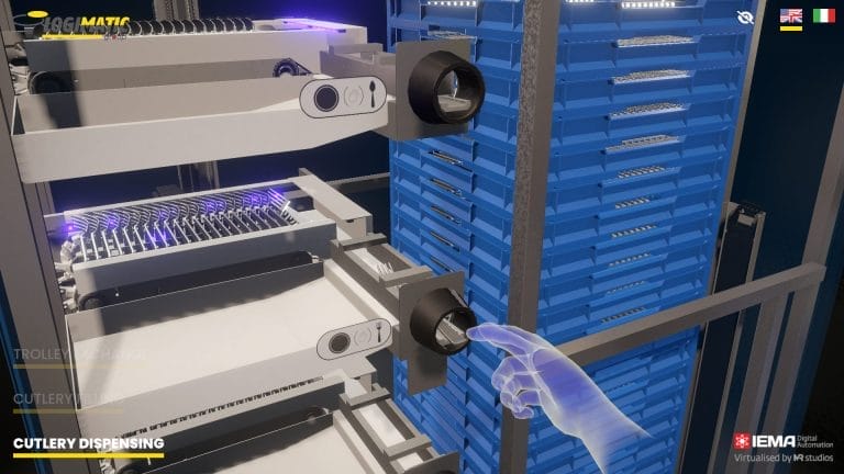 X-ray view of a cutlery dispenser for Logimatic