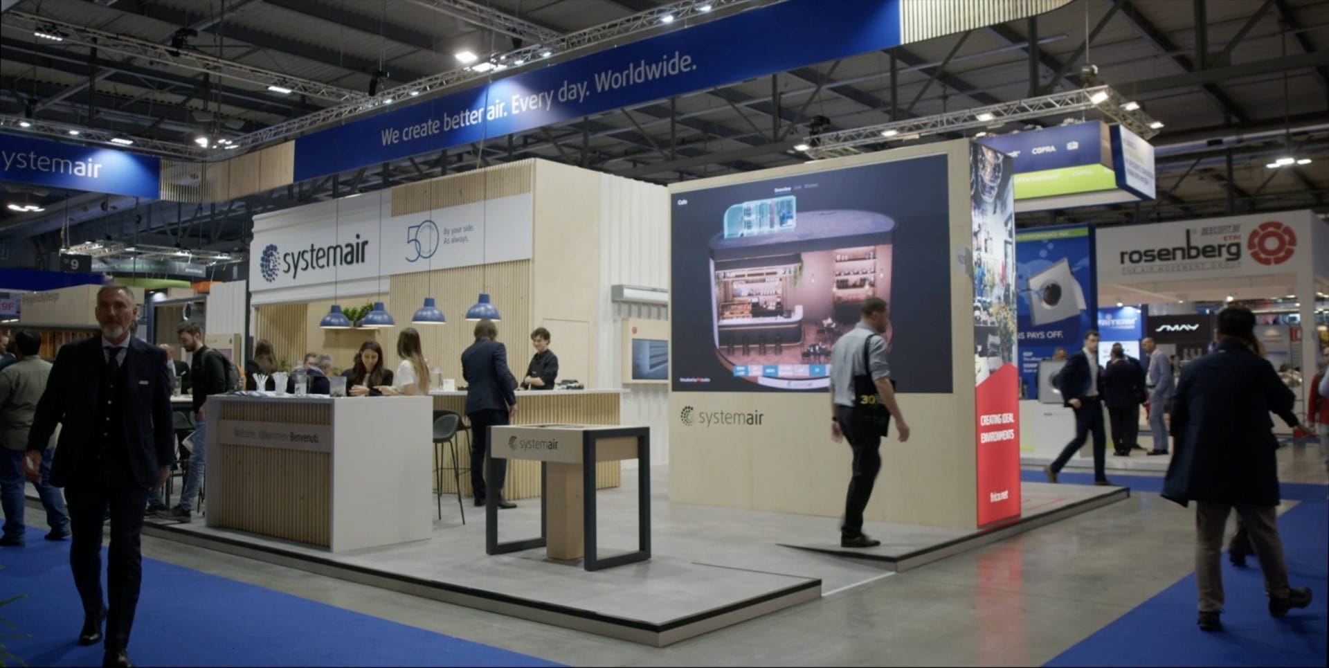 Systemair Booth displaying a new exhibition design concept