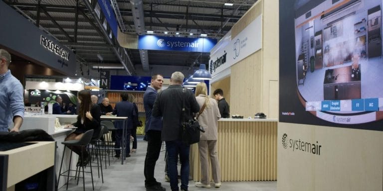 Systemair Booth displaying a new exhibition design concept