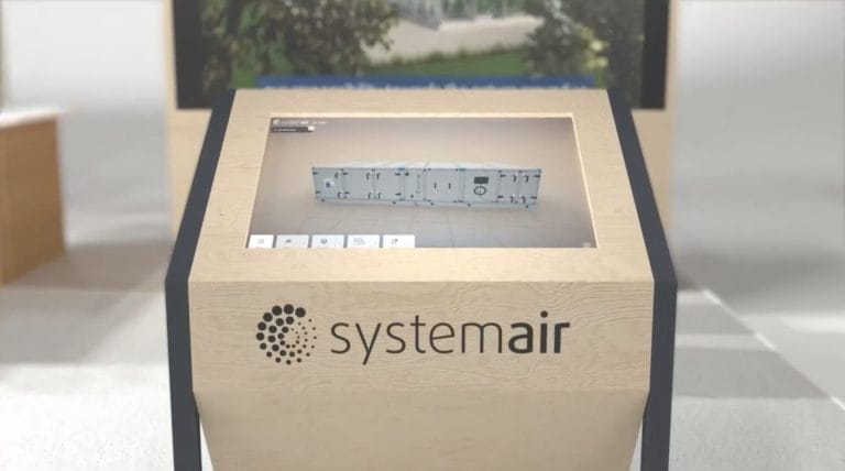 3D render of systemair Exhibition booth design